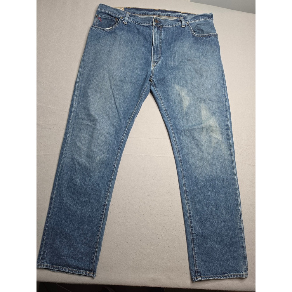 Polo Ralph Lauren Jeans Men's 42X34 Blue Denim 5-Pocket Straight Leg Zip Fly